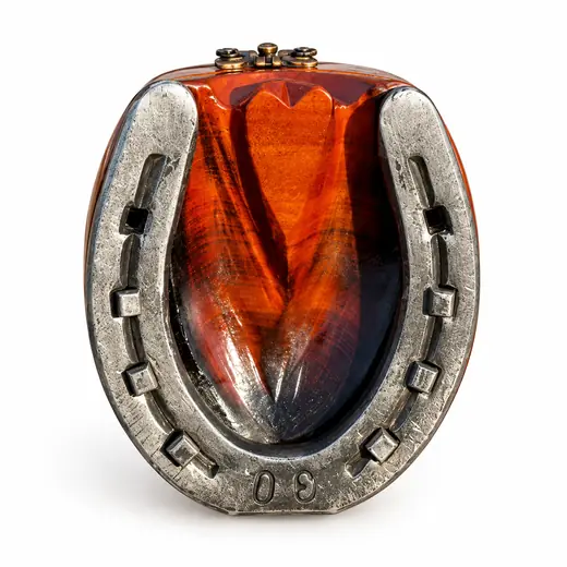 Porta-Joias Casco de Cavalo com Ferradura e Interior em Coração