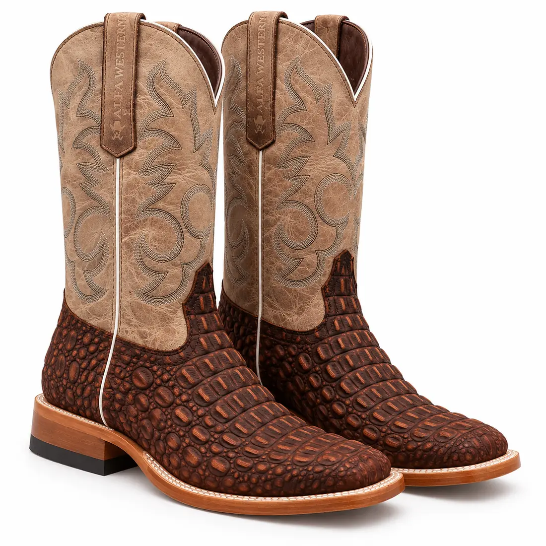 Bota Country Masculina Western em Couro de Caiman Legítimo – Exclusividade, Luxo e Tradição Cowboy