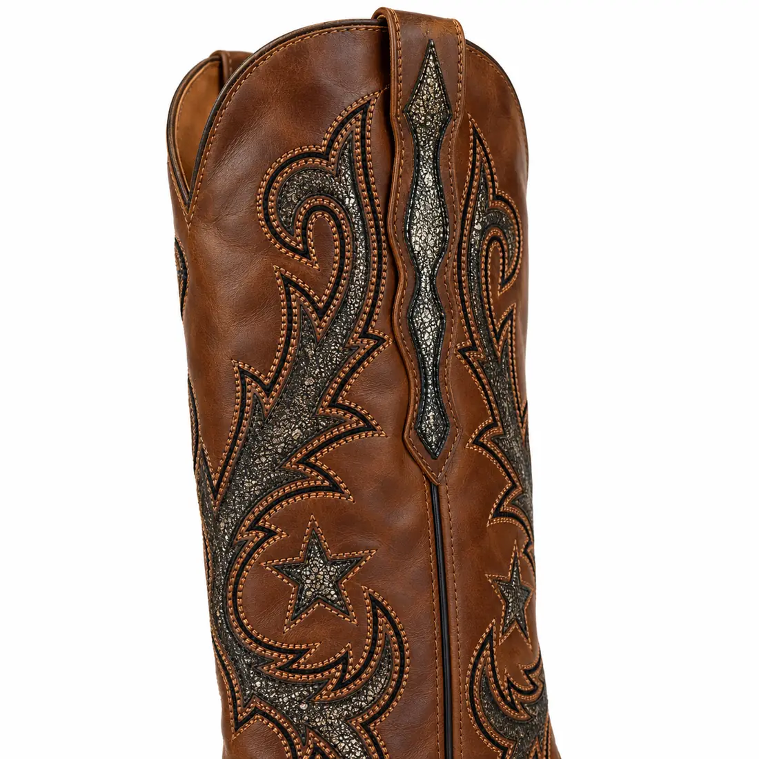 Bota Country Texana Marrom de Cano Alto com Estrelas e Arabescos — miniatura 4