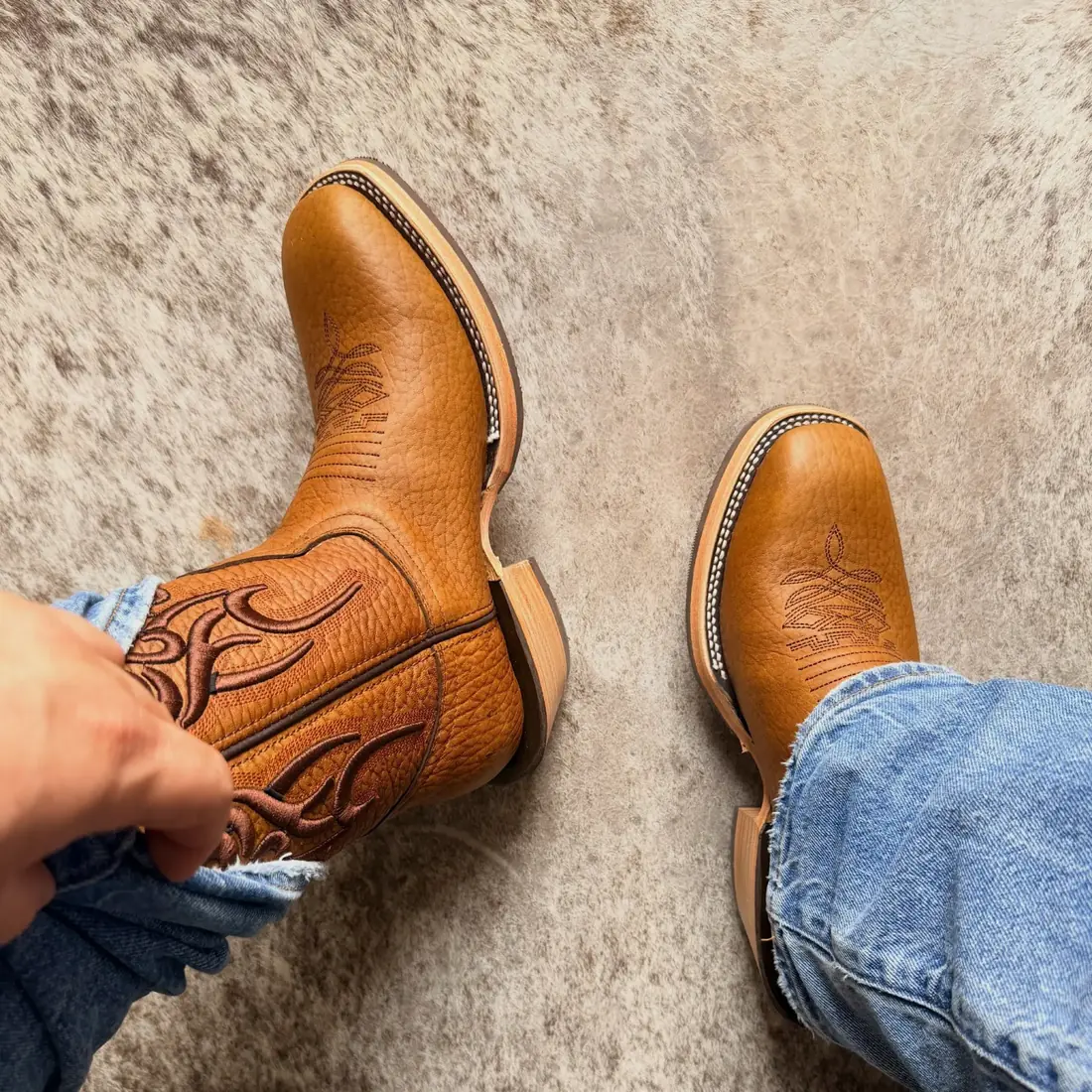 Bota Texana Búfalo Mel — Couro de Búfalo — miniatura 4