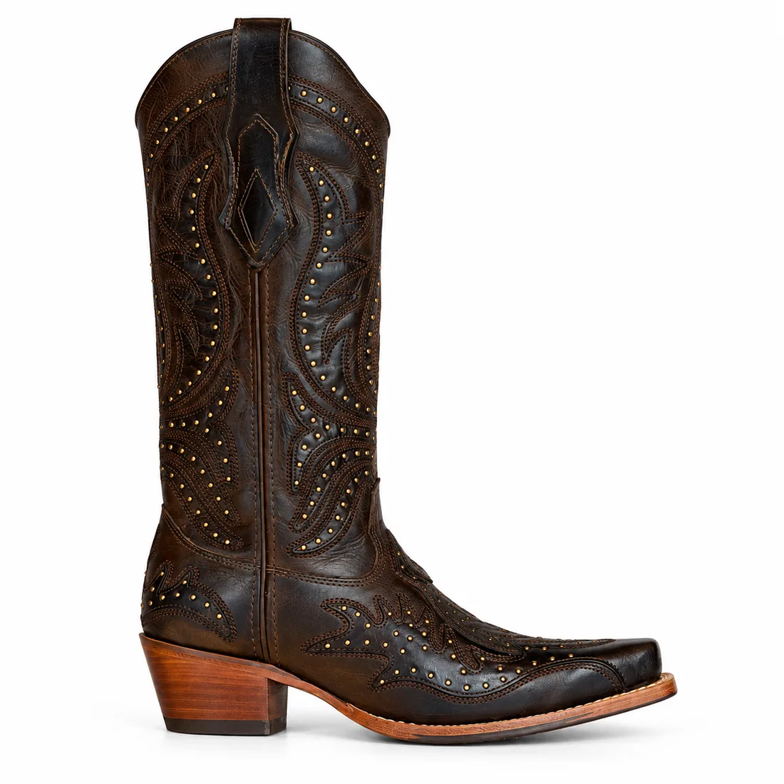 Bota Country Texana de Cano Alto com Tachas Douradas — miniatura 2