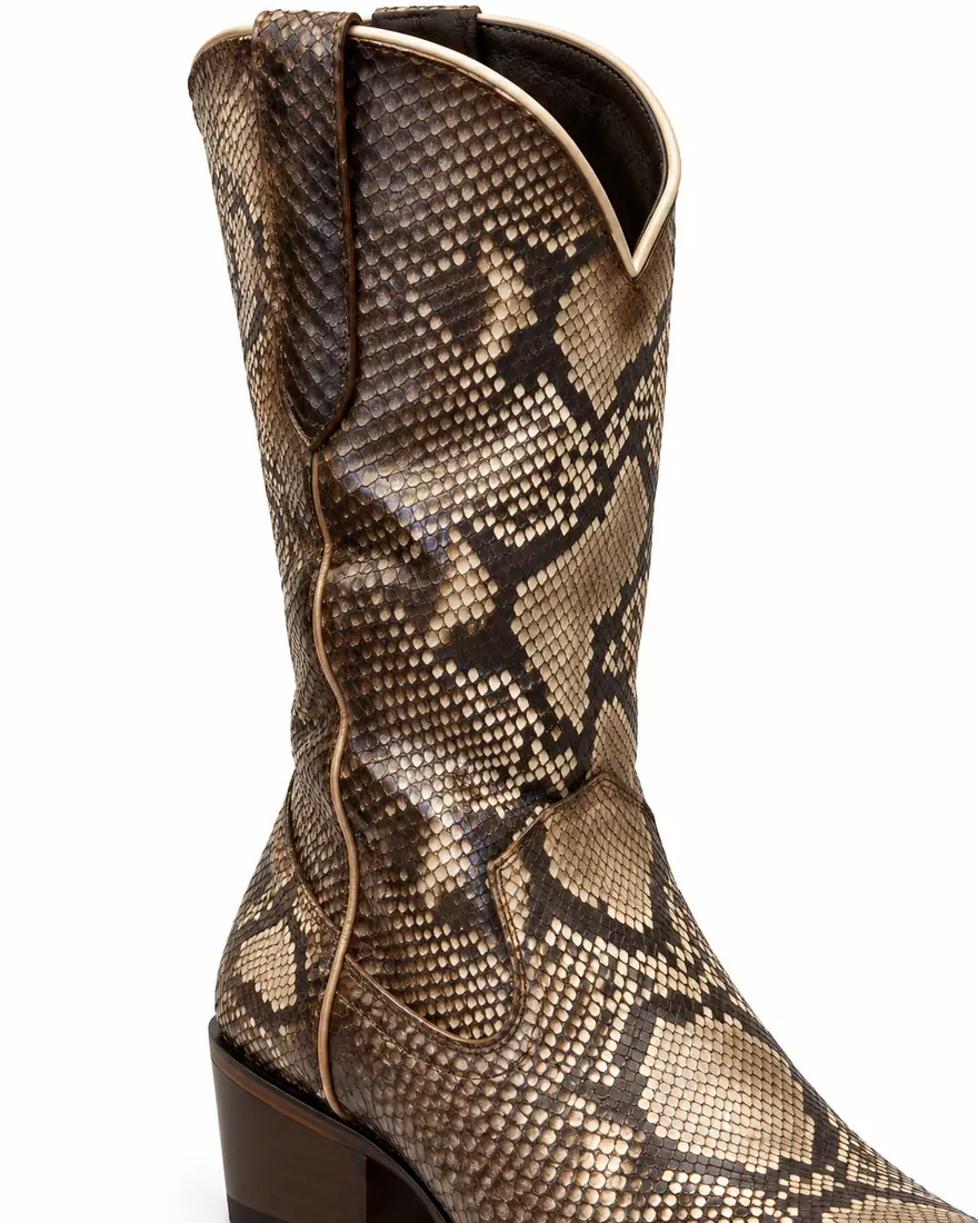 Bota Country Feminina em Couro de Cascavel — Cano Alto e Salto Bloco — miniatura 4