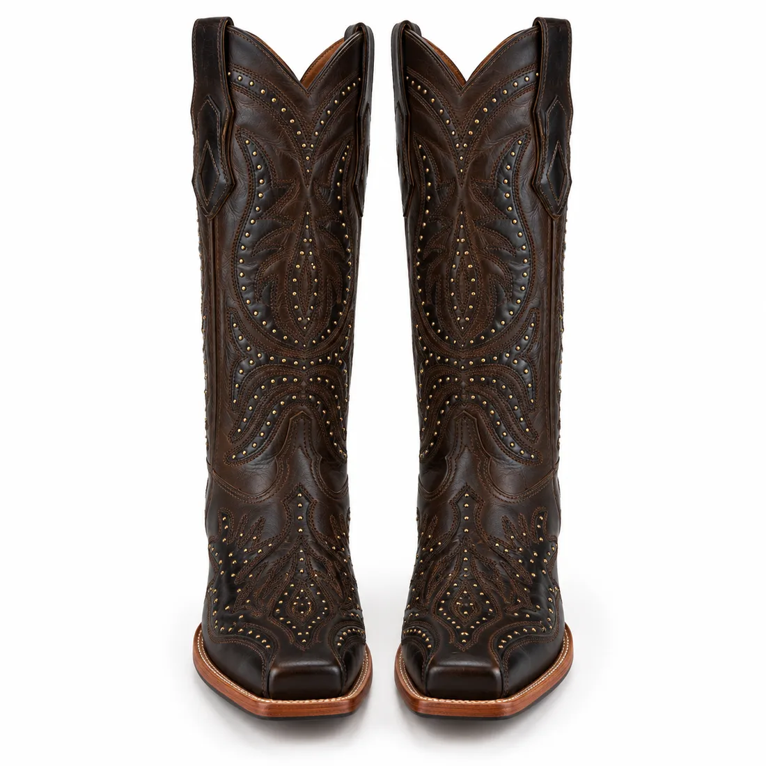 Bota Country Texana de Cano Alto com Tachas Douradas — miniatura 3