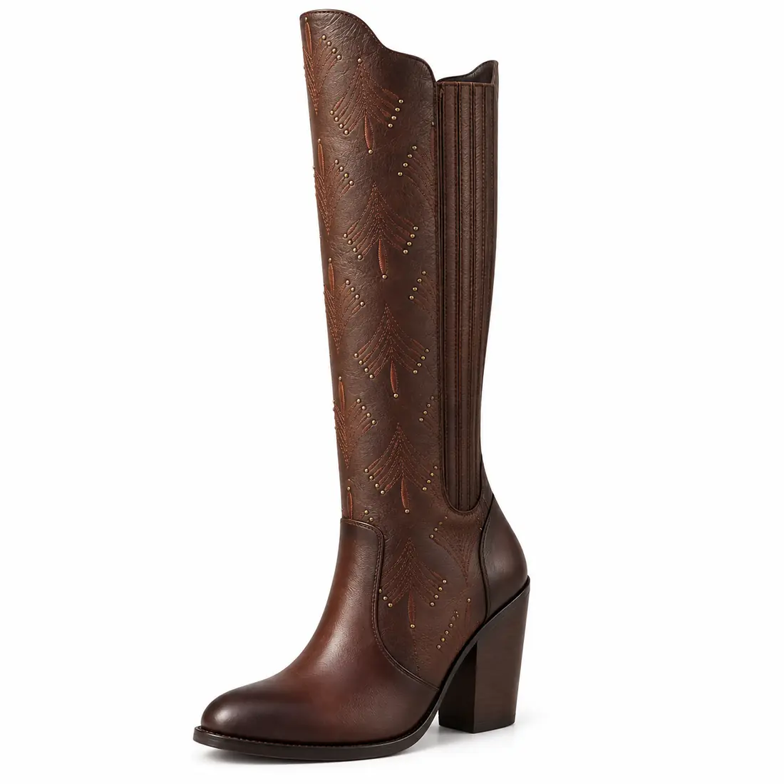 Bota Feminina Country Cano Alto Marrom 🤎 com Bordados — miniatura 3