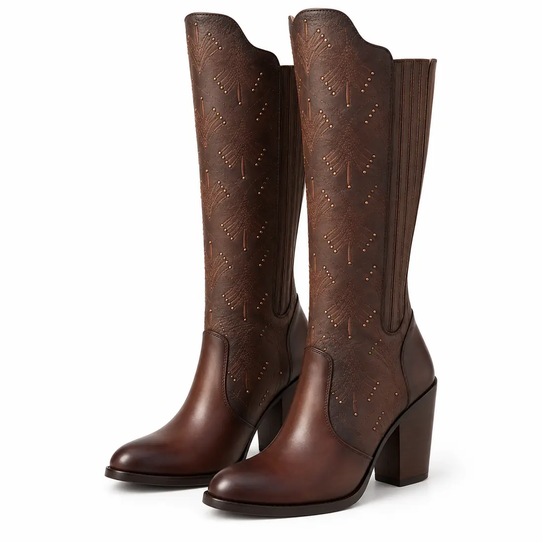 Bota Feminina Country Cano Alto Marrom 🤎 com Bordados — miniatura 4