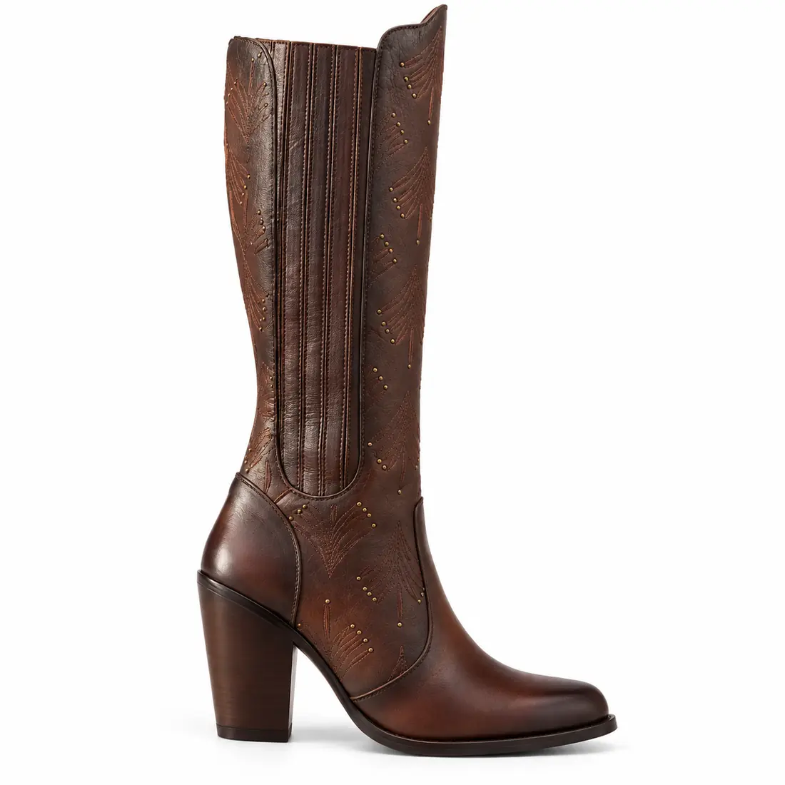 Bota Feminina Country Cano Alto Marrom 🤎 com Bordados — miniatura 2
