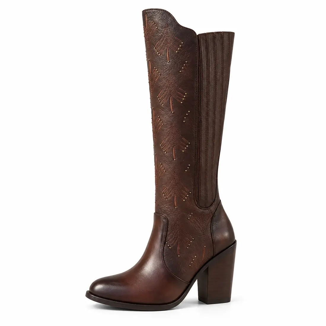 Bota Feminina Country Cano Alto Marrom 🤎 com Bordados — foto 1