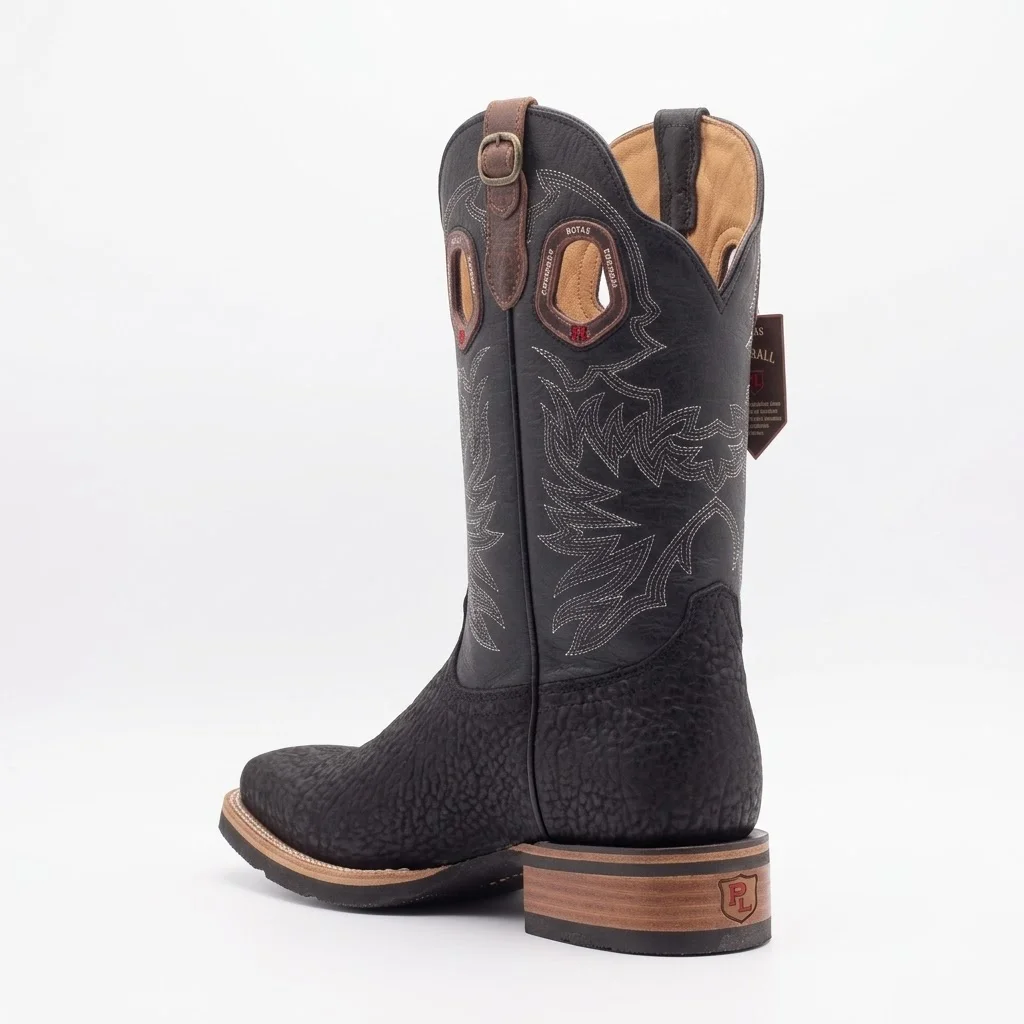 Bota Country Masculina Botas Parrall® Ultra Luxury – Couro Texturizado Preto — miniatura 4