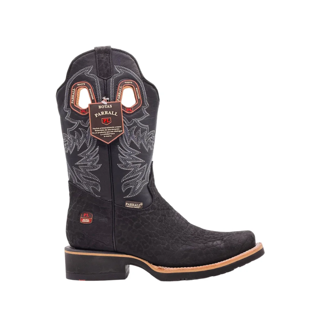 Bota Country Masculina Botas Parrall® Ultra Luxury – Couro Texturizado Preto — foto 1