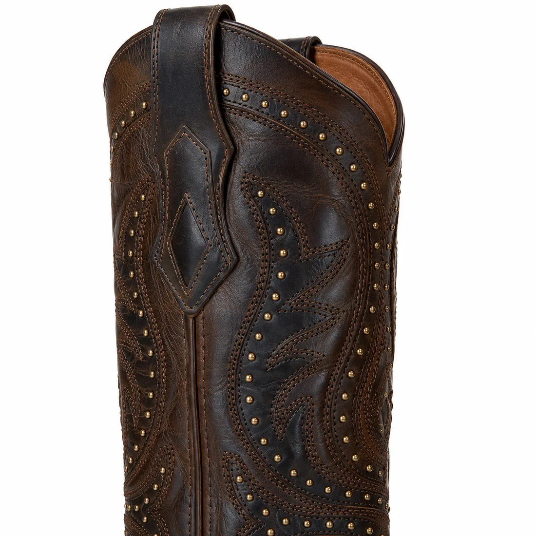 Bota Country Texana de Cano Alto com Tachas Douradas — miniatura 4