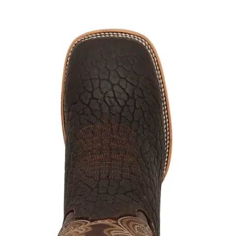 Bota Texana Masculina Parral em Couro Trabalhado – Café Texturizado — miniatura 2