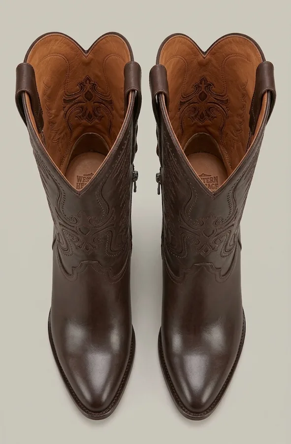 Bota Texana Feminina em Couro Marrom Café – Western Heritage — miniatura 2